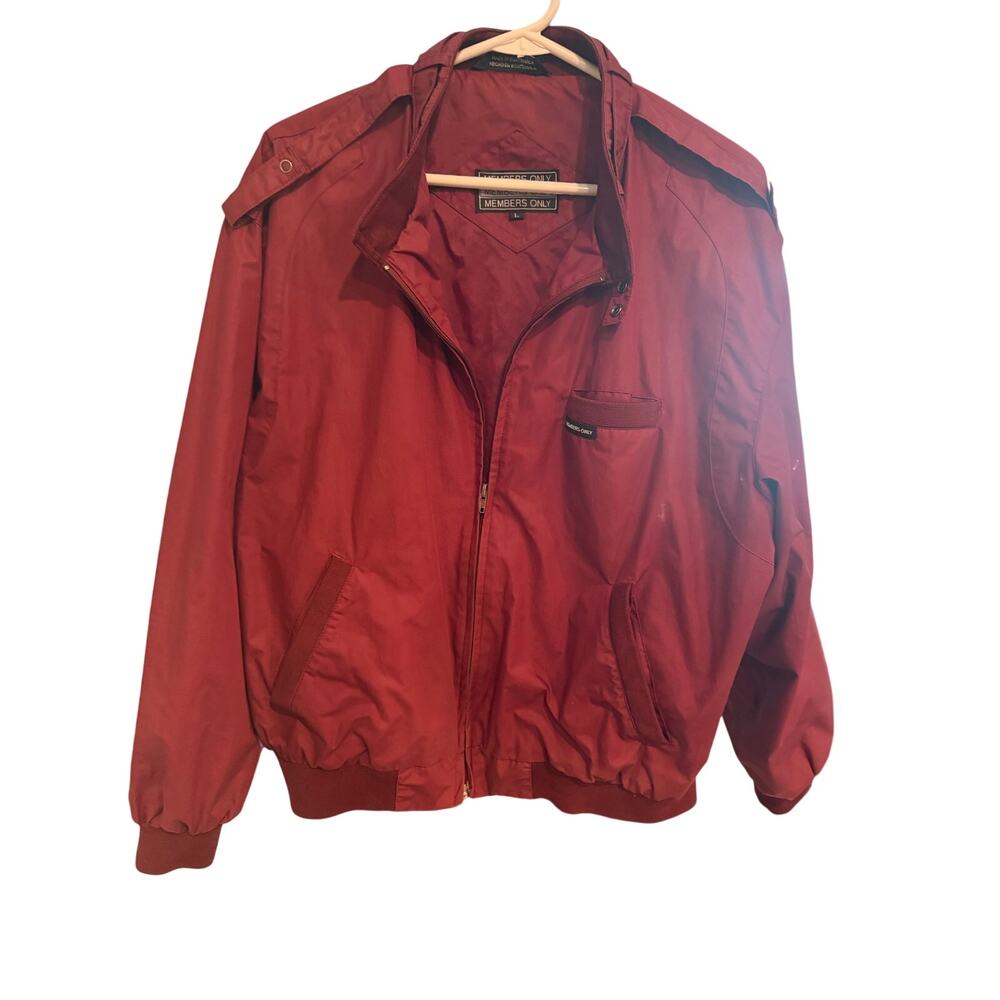 Men’s Members Only iconic Racer jacket, 80s era vintage